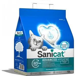 Комкующийся кошачий наполнитель Sanicat Advanced Hygiene 10 л, без запаха
