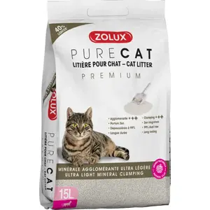 Clumping Cat Litter ZOLUX PURECAT Premium 15 L