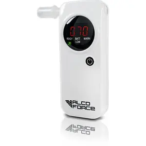 Alkometrs AlcoForce EVO-1 no AlcoForce, balts — portatīvs elpas alkohola mērītājs