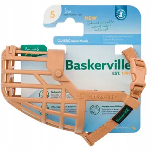Suņu žoklis Baskerville Classic 5 — garums 6 cm, apkārtmērs 24 cm, bēšs