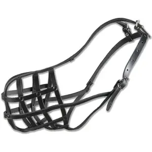 Leather Riveted Muzzle DINO size 34 for large Rottweiler