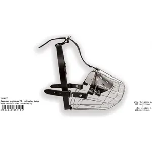 Metal Dog Muzzle DINO 7a Large for Rottweiler — metal wire basket muzzle, adjustable straps