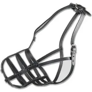 Leather Riveted Muzzle DINO for Large Shepherd Dogs — Size 14