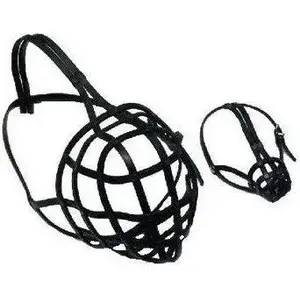 Leather Dog Muzzle KOJOT model 00687 — small size, leather construction, adjustable straps