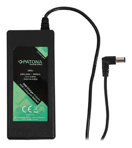 PATONA klēpjdatora lādētājs PT2563 — iekštelpu AC adapters 100–240 V ieeja, 4,62 A izeja, melns