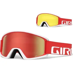 Горнолыжные очки GIRO Semi Red White Apex с двойными линзами — Amber Scarlet зеркало S2 (40%) и Yellow S0 (84%)