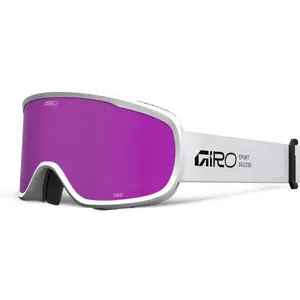 Slēpošanas/snouborda brilles Giro CRUZ OTG baltas Stacked — cilindriska Amber Pink spoguļobjektīvs S2 (19–42% caurlaidība)