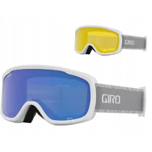 Горнолыжные очки GIRO Moxie White Grey Chute с двойными стеклами GREY COBALT (8–18% S3) + YELLOW (77% S1)