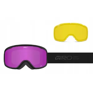 Slēpošanas brilles GIRO MOXIE BLACK STACKED (cilindriskas), lēcas AMBER PINK S2 + YELLOW S0