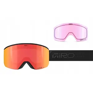 Горнолыжная маска GIRO AXIS BLACK STACKED OTG цилиндрическая с VIVID-Carl Zeiss EMBER (19–42% S2) и VIVID-Carl Zeiss INFRARED (58% S1) 2025/2026