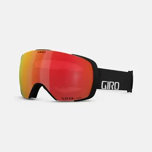Sniega brilles GIRO Contact Vivid melnas vīriešiem, vienkārša sfēriska dzintara lēca, gaismas caurlaidība 50% (mākoņains)