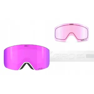 Женские лыжные очки Giro ELLA WHITE RAILS цилиндрические линзы VIVID-Carl Zeiss PINK S2 и VIVID INFRARED S1