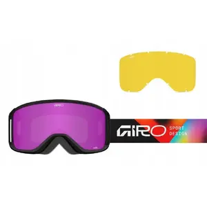 Горнолыжные очки GIRO SAGEN (OTG) цилиндрические, две линзы: AMBER PINK S2 (19–42%) и YELLOW S0 (80–99%)