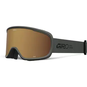Горнолыжные очки GIRO CRUZ OTG Olive Green Stacked — цилиндрическая зеркальная линза Amber Gold S2 (19–42% пропускания)
