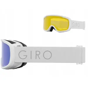 Slēpošanas un snovborda brilles GIRO Moxie White Core Light ar Grey Cobalt (S3) un Yellow (S1) lēcam (2023/2024)