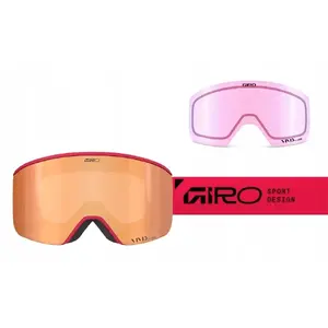 Горнолыжные/сноубордические очки GIRO AXIS GLACIER RED STACKED OTG Цилиндрические с линзами VIVID Carl Zeiss Copper и Infrared