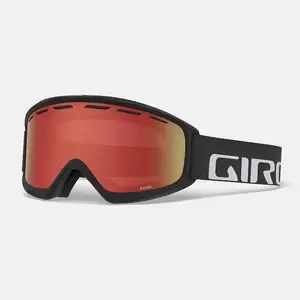Giro INDEX Asian Fit лыжные/сноуборд маска чёрная унисекс с оранжевой цилиндрической (плоской) однослойной линзой