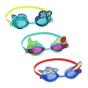 Bērnu peldbrilles Bestway AquaPals 3+ — silikona rāmis, unisex, platums 68 mm