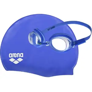 Очки для плавания и зажим для носа ARENA Pool Set JR — детские очки с зажимом, прозрачные с синим, синево‑белая оправa