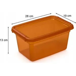 Uzglabāšanas trauks Moxom BaseStore 4,5 l, caurspīdīgs dzintaraini oranžs