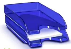 Desk tray / organizer Staples CEP 1002000351 — Polystyrene, Letter format, 348×66×257 mm, Blue