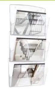 Magazine rack Q-Connect C170-91 — Polystyrene PS, Grey, Format 24x32, 361×86×715 mm