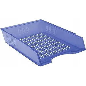 Drawer tray Donau desk organizer 370×256×70 mm, perforated transparent blue