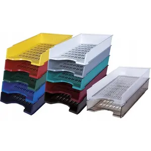 Desk Drawer Tray Donau polystyrene A4 mesh/vented storage, smoky