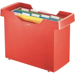 Hanging File Box LEITZ model 19930325 — red, storage container for hanging files