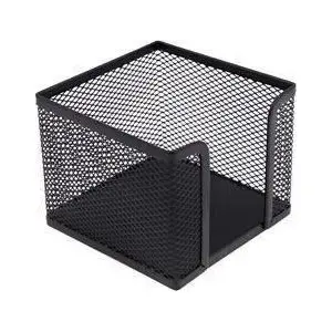 Metal memo note holder MemoBe — black, compact desktop container for notes