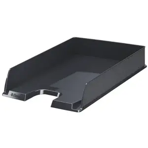 Office letter tray ESSELTE Europost VIVIDA — plastic A4 desk organiser, 254×350×61 mm, black