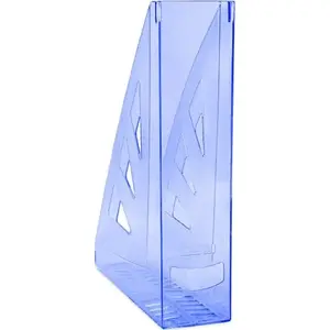 Office Products document tray A4 openwork transparent blue — desktop file holder