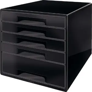 Desk document organizer LEITZ 5-drawer, black — desktop filing and storage