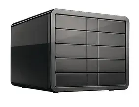 Office drawer unit Donau HAN 21551-13 — 5 drawers, glossy black, 295×355×247 mm