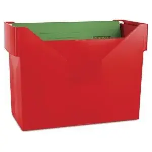 Donau plastic mini archive folder with 5 compartments, red (model 7422001PL-04)