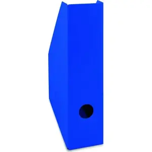 Magazine holder Bantex lacquered blue – upright desk organiser, metal magazine file