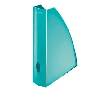 Magazine file LEITZ WOW — plastic A4 document holder, blue, 290 g