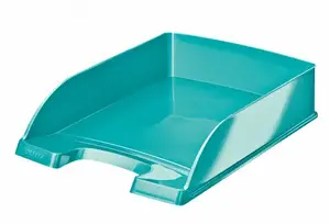 Desk letter tray LEITZ Letter tray WOW, plastic A4, blue, interior 242×330×60 mm