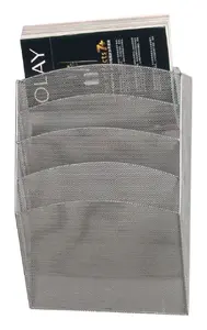 Magazine rack Q-Connect KF04727, metal, silver, 5 shelves, 315×93×440 mm