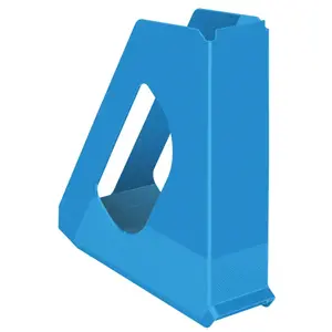 Magazine file ESSELTE Europost VIVIDA, A4 plastic holder, 72 mm width, blue