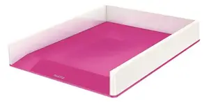 Лоток для бумаги LEITZ Letter Tray WOW Dual Colour — настольный A4 пластиковый органайзер, 267×336×49 мм, металлический розовый