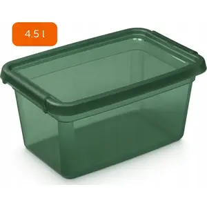 Uzglabāšanas trauks Moxom BaseStore Color 4,5 l, priede, caurspīdīgi zaļš