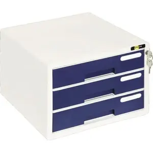 Storage unit Grand with 3 lockable plastic drawers, model YL-S903 (yellow)