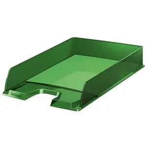ESSELTE letter tray Europost, A4 plastic document tray, transparent green, 254×350×61 mm