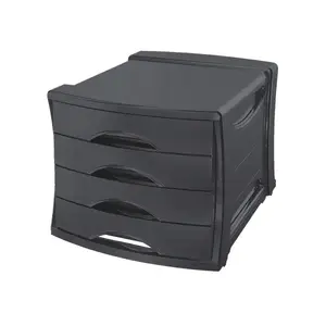 Drawer cabinet ESSELTE Vivida 4-drawer, plastic, black, 254×350×61 mm