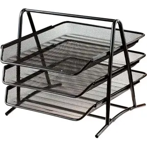 Document Tray Set Grand metal mesh file organizers, 3 pieces (MPN 21K052X)