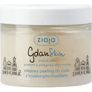 Body scrub Ziaja GdanSkin with crushed shells 300 ml, oil-based exfoliant