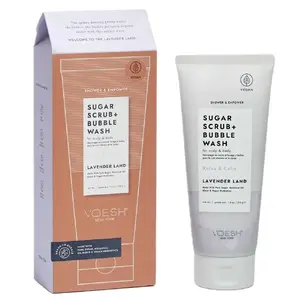VOESH Sugar Scrub + Bubble Wash пилинг и очищающая пена Lavender Land 210 г