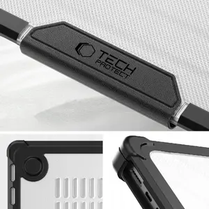 Protective SmartShell Pro case for MacBook Pro 14 (2021–2025) by Tech‑Protect — Black/Clear