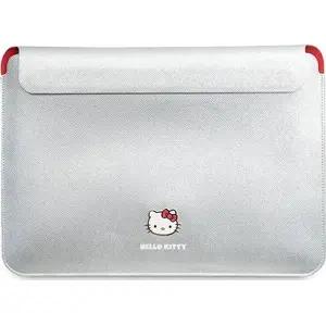 Laptop sleeve Sourcing Hello Kitty HKCS14PGHDLMS for 14" devices, silver PU with metal Hello Kitty logo
